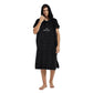 Organic Cotton Hooded Changing Robe - Black